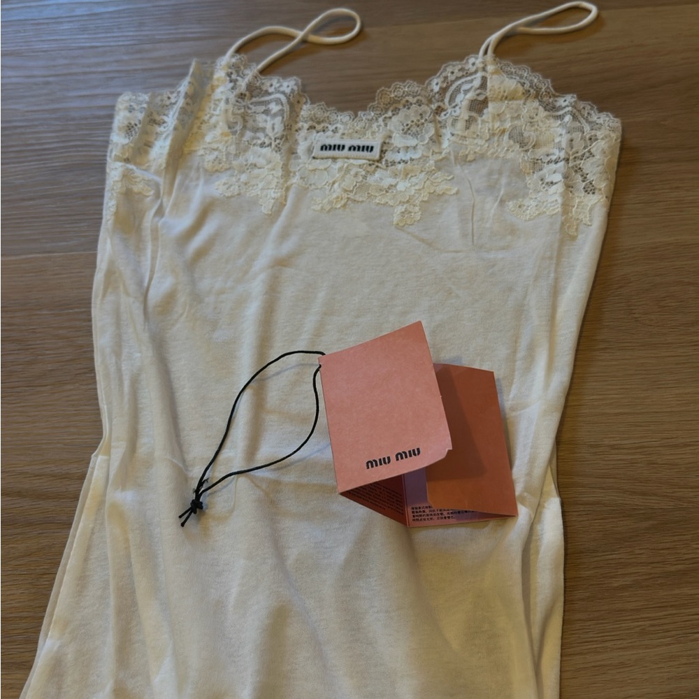 Miu Miu Ivory Lace Camisole dress